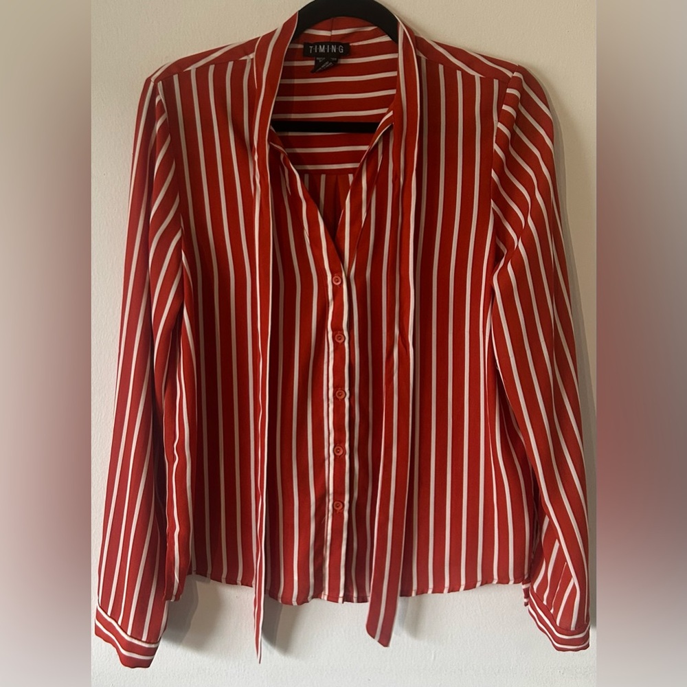 Timing Orange Striped Women's Top